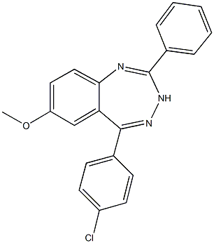 5-(4-chlorophenyl)-2-phenyl-3H-1,3,4-benzotriazepin-7-yl methyl ether Struktur