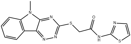 2-[(5-methyl-5H-[1,2,4]triazino[5,6-b]indol-3-yl)sulfanyl]-N-(1,3-thiazol-2-yl)acetamide Struktur