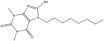 1,3-dimethyl-7-octyl-8-sulfanyl-3,7-dihydro-1H-purine-2,6-dione Struktur