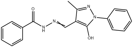 N'-[(5-hydroxy-3-methyl-1-phenyl-1H-pyrazol-4-yl)methylene]benzohydrazide Struktur