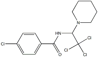 4-chloro-N-[2,2,2-trichloro-1-(1-piperidinyl)ethyl]benzamide Struktur