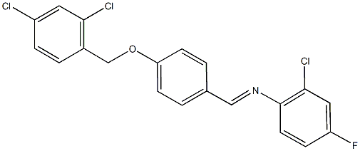 N-(2-chloro-4-fluorophenyl)-N-{4-[(2,4-dichlorobenzyl)oxy]benzylidene}amine Struktur