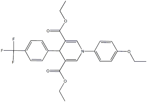 diethyl 1-(4-ethoxyphenyl)-4-[4-(trifluoromethyl)phenyl]-1,4-dihydropyridine-3,5-dicarboxylate Struktur