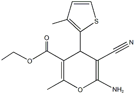 ethyl 6-amino-5-cyano-2-methyl-4-(3-methyl-2-thienyl)-4H-pyran-3-carboxylate Struktur