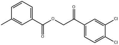 2-(3,4-dichlorophenyl)-2-oxoethyl 3-methylbenzoate Struktur