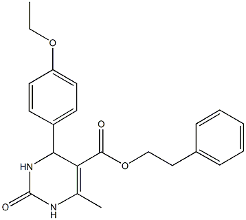 2-phenylethyl 4-[4-(ethyloxy)phenyl]-6-methyl-2-oxo-1,2,3,4-tetrahydropyrimidine-5-carboxylate Struktur