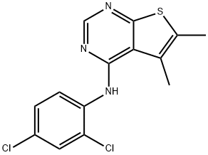 N-(2,4-dichlorophenyl)-N-(5,6-dimethylthieno[2,3-d]pyrimidin-4-yl)amine Struktur