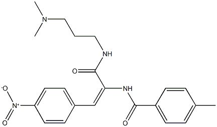 N-(1-({[3-(dimethylamino)propyl]amino}carbonyl)-2-{4-nitrophenyl}vinyl)-4-methylbenzamide Struktur