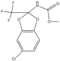 methyl 5-chloro-2-(trifluoromethyl)-1,3-benzodioxol-2-ylcarbamate Struktur