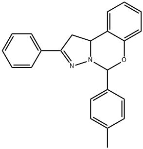 5-(4-methylphenyl)-2-phenyl-1,10b-dihydropyrazolo[1,5-c][1,3]benzoxazine Struktur