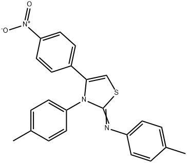 4-{4-nitrophenyl}-3-(4-methylphenyl)-2-[(4-methylphenyl)imino]-2,3-dihydro-1,3-thiazole Struktur