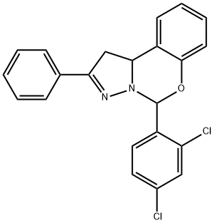 5-(2,4-dichlorophenyl)-2-phenyl-1,10b-dihydropyrazolo[1,5-c][1,3]benzoxazine Struktur