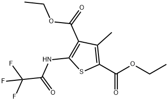 diethyl 3-methyl-5-[(trifluoroacetyl)amino]-2,4-thiophenedicarboxylate Struktur