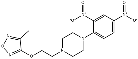 1-{2,4-bisnitrophenyl}-4-{2-[(4-methyl-1,2,5-oxadiazol-3-yl)oxy]ethyl}piperazine Struktur