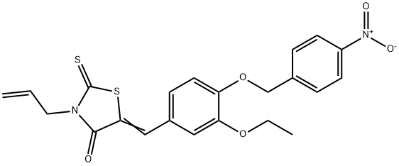 3-allyl-5-[3-ethoxy-4-({4-nitrobenzyl}oxy)benzylidene]-2-thioxo-1,3-thiazolidin-4-one Struktur