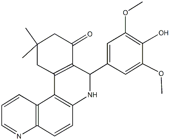 8-(4-hydroxy-3,5-dimethoxyphenyl)-11,11-dimethyl-8,10,11,12-tetrahydrobenzo[a][4,7]phenanthrolin-9(7H)-one Struktur