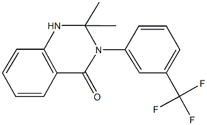 2,2-dimethyl-3-[3-(trifluoromethyl)phenyl]-2,3-dihydro-4(1H)-quinazolinone Struktur