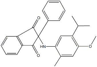 2-(5-isopropyl-4-methoxy-2-methylanilino)-2-phenyl-1H-indene-1,3(2H)-dione Struktur