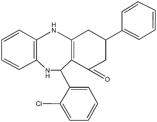 11-(2-chlorophenyl)-3-phenyl-2,3,4,5,10,11-hexahydro-1H-dibenzo[b,e][1,4]diazepin-1-one Struktur