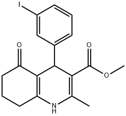 methyl 4-(3-iodophenyl)-2-methyl-5-oxo-1,4,5,6,7,8-hexahydro-3-quinolinecarboxylate Struktur