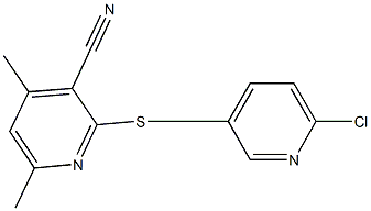 2-{[(6-chloro-3-pyridinyl)methyl]sulfanyl}-4,6-dimethylnicotinonitrile Struktur