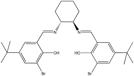 2-bromo-6-[({2-[(3-bromo-5-tert-butyl-2-hydroxybenzylidene)amino]cyclohexyl}imino)methyl]-4-tert-butylphenol Struktur