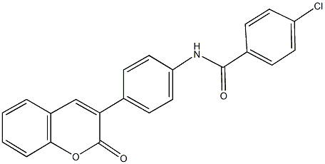 4-chloro-N-[4-(2-oxo-2H-chromen-3-yl)phenyl]benzamide Struktur