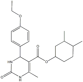 3,4-dimethylcyclohexyl 4-(4-ethoxyphenyl)-6-methyl-2-oxo-1,2,3,4-tetrahydropyrimidine-5-carboxylate Struktur