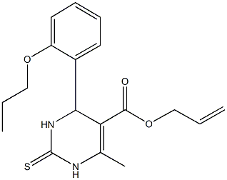 prop-2-enyl 6-methyl-4-[2-(propyloxy)phenyl]-2-thioxo-1,2,3,4-tetrahydropyrimidine-5-carboxylate Struktur