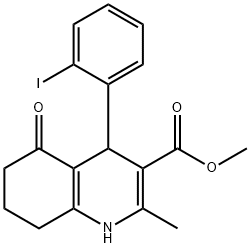 methyl 4-(2-iodophenyl)-2-methyl-5-oxo-1,4,5,6,7,8-hexahydro-3-quinolinecarboxylate Struktur