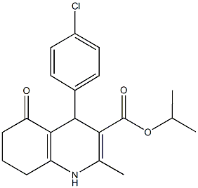 isopropyl 4-(4-chlorophenyl)-2-methyl-5-oxo-1,4,5,6,7,8-hexahydro-3-quinolinecarboxylate Struktur