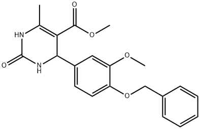 methyl 4-[4-(benzyloxy)-3-methoxyphenyl]-6-methyl-2-oxo-1,2,3,4-tetrahydro-5-pyrimidinecarboxylate Struktur