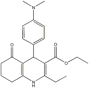 ethyl 4-[4-(dimethylamino)phenyl]-2-ethyl-5-oxo-1,4,5,6,7,8-hexahydro-3-quinolinecarboxylate Struktur