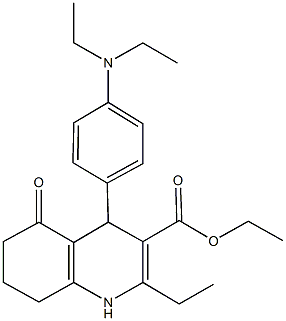 ethyl 4-[4-(diethylamino)phenyl]-2-ethyl-5-oxo-1,4,5,6,7,8-hexahydroquinoline-3-carboxylate Struktur