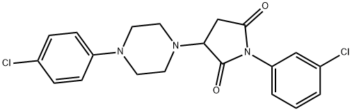 1-(3-chlorophenyl)-3-[4-(4-chlorophenyl)piperazin-1-yl]pyrrolidine-2,5-dione Struktur