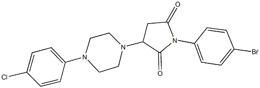 1-(4-bromophenyl)-3-[4-(4-chlorophenyl)-1-piperazinyl]-2,5-pyrrolidinedione Struktur