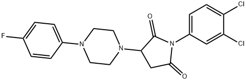 1-(3,4-dichlorophenyl)-3-[4-(4-fluorophenyl)-1-piperazinyl]-2,5-pyrrolidinedione Struktur