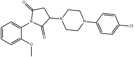 3-[4-(4-chlorophenyl)-1-piperazinyl]-1-(2-methoxyphenyl)-2,5-pyrrolidinedione Struktur