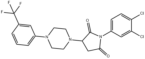 1-(3,4-dichlorophenyl)-3-{4-[3-(trifluoromethyl)phenyl]-1-piperazinyl}-2,5-pyrrolidinedione Struktur