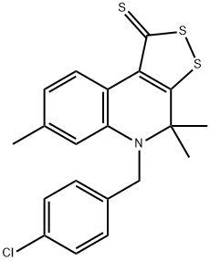 5-(4-chlorobenzyl)-4,4,7-trimethyl-4,5-dihydro-1H-[1,2]dithiolo[3,4-c]quinoline-1-thione Struktur