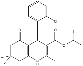 1-methylethyl 4-(2-chlorophenyl)-2,7,7-trimethyl-5-oxo-1,4,5,6,7,8-hexahydroquinoline-3-carboxylate Struktur