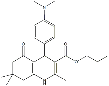 propyl 4-[4-(dimethylamino)phenyl]-2,7,7-trimethyl-5-oxo-1,4,5,6,7,8-hexahydro-3-quinolinecarboxylate Struktur