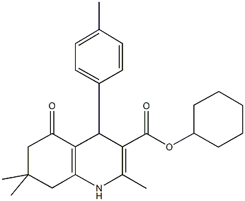 cyclohexyl 2,7,7-trimethyl-4-(4-methylphenyl)-5-oxo-1,4,5,6,7,8-hexahydroquinoline-3-carboxylate Struktur