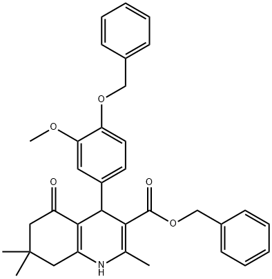 benzyl 4-[4-(benzyloxy)-3-methoxyphenyl]-2,7,7-trimethyl-5-oxo-1,4,5,6,7,8-hexahydro-3-quinolinecarboxylate Struktur