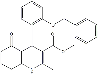 methyl 4-[2-(benzyloxy)phenyl]-2-methyl-5-oxo-1,4,5,6,7,8-hexahydro-3-quinolinecarboxylate Struktur