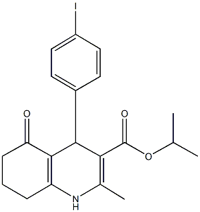 1-methylethyl 4-(4-iodophenyl)-2-methyl-5-oxo-1,4,5,6,7,8-hexahydroquinoline-3-carboxylate Struktur