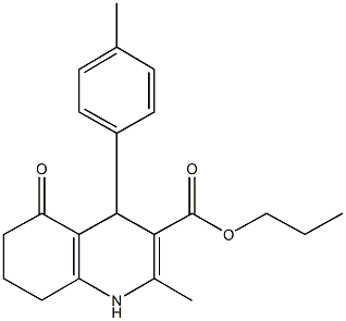 propyl 2-methyl-4-(4-methylphenyl)-5-oxo-1,4,5,6,7,8-hexahydro-3-quinolinecarboxylate Struktur