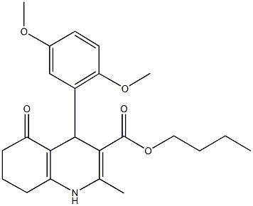 butyl 4-(2,5-dimethoxyphenyl)-2-methyl-5-oxo-1,4,5,6,7,8-hexahydro-3-quinolinecarboxylate Struktur