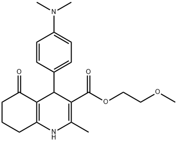 2-methoxyethyl 4-[4-(dimethylamino)phenyl]-2-methyl-5-oxo-1,4,5,6,7,8-hexahydroquinoline-3-carboxylate Struktur