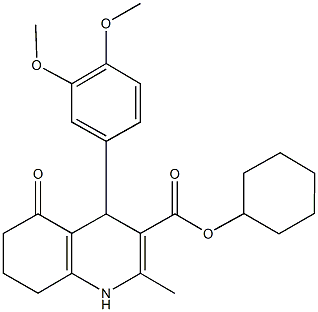 cyclohexyl 4-[3,4-bis(methyloxy)phenyl]-2-methyl-5-oxo-1,4,5,6,7,8-hexahydroquinoline-3-carboxylate Struktur